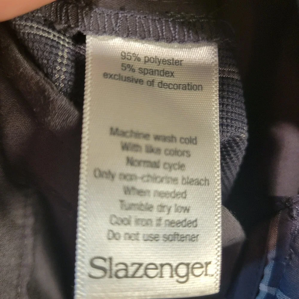 Slazenger Mens Golf Pants 34x32 Gray Windowpane Plaid Performance Trousers